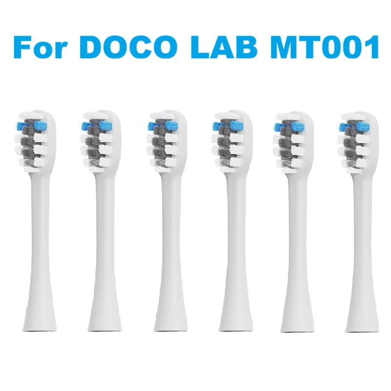 Toothbrush Heads Compatible with DOCOLAB Sonic Electric Toothbrush MT001, Replacement Brush Heads DuPont Nozzles Oasis Select 6PCS