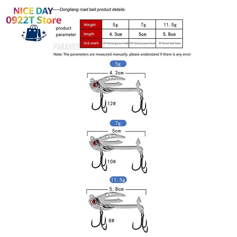 3D Metal VIB Fishing Lure Long Casting Artificial Hard Bait Universal Freshwater Saltwater Angling Tackle@#X Oasis Select