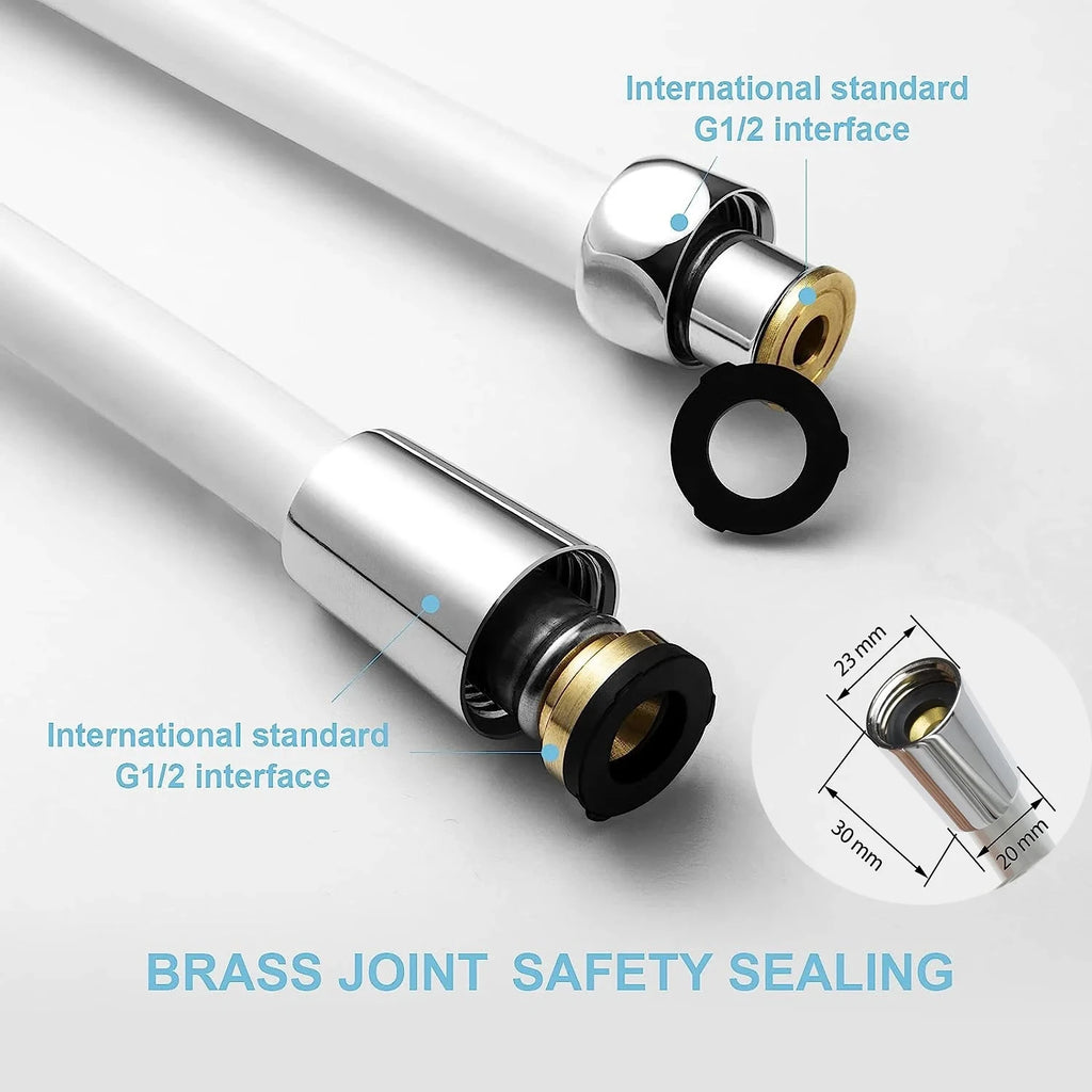 New1.5/2/3M Black PVC Flexible Shower Hose Long Bathroom Shower Water Hose Extension Plumbing Pipe Pulling Tube Bath Accessories Oasis Select
