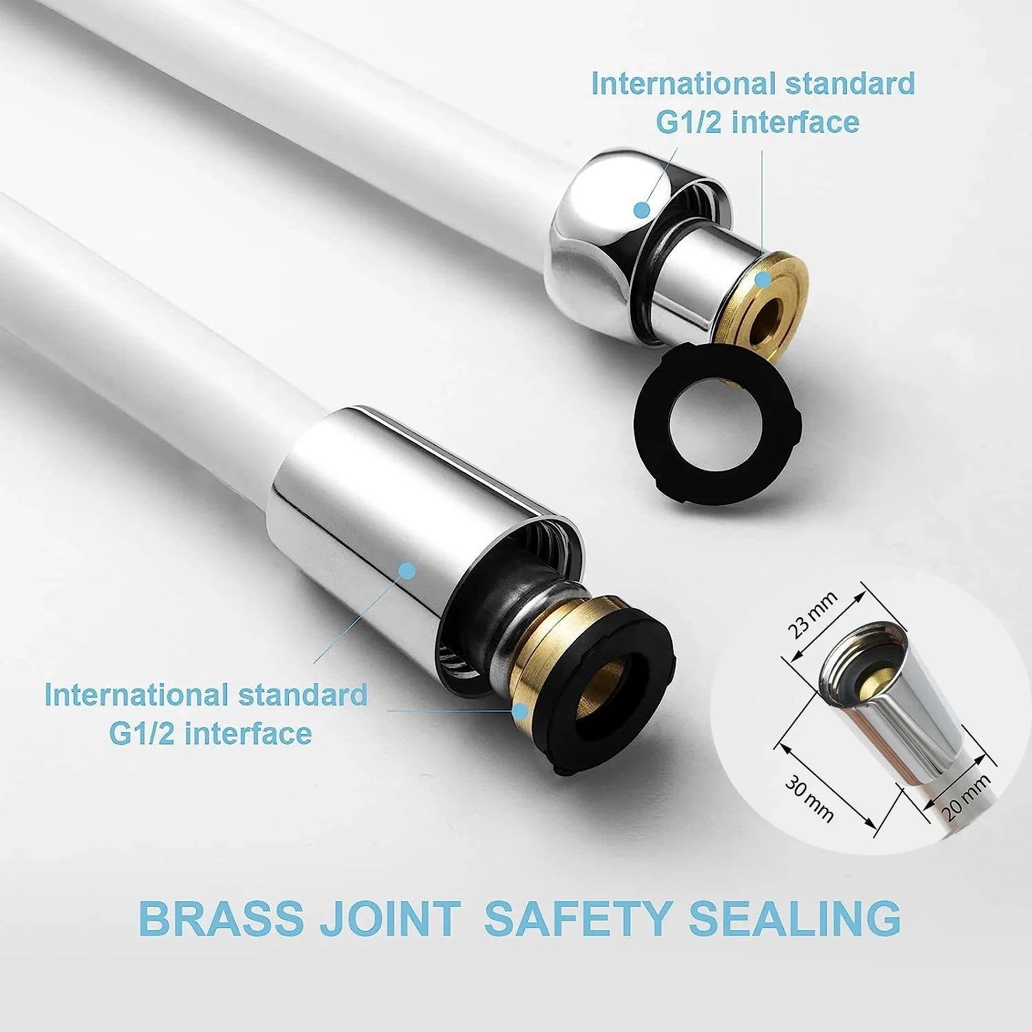 New1.5/2/3M Black PVC Flexible Shower Hose Long Bathroom Shower Water Hose Extension Plumbing Pipe Pulling Tube Bath Accessories Oasis Select