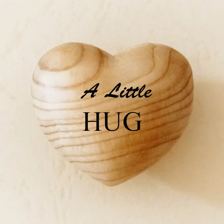 New Valentine's Day decoration pocket hug wooden heart token wooden love engraved gift Oasis Select A LittLe Hug 3 3 2cm