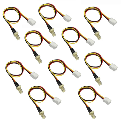 10-Pack 12V 3-Pin PC Fan Extension Cable 26cm – CPU GPU Cooler PC Fan Cable Oasis Select United States