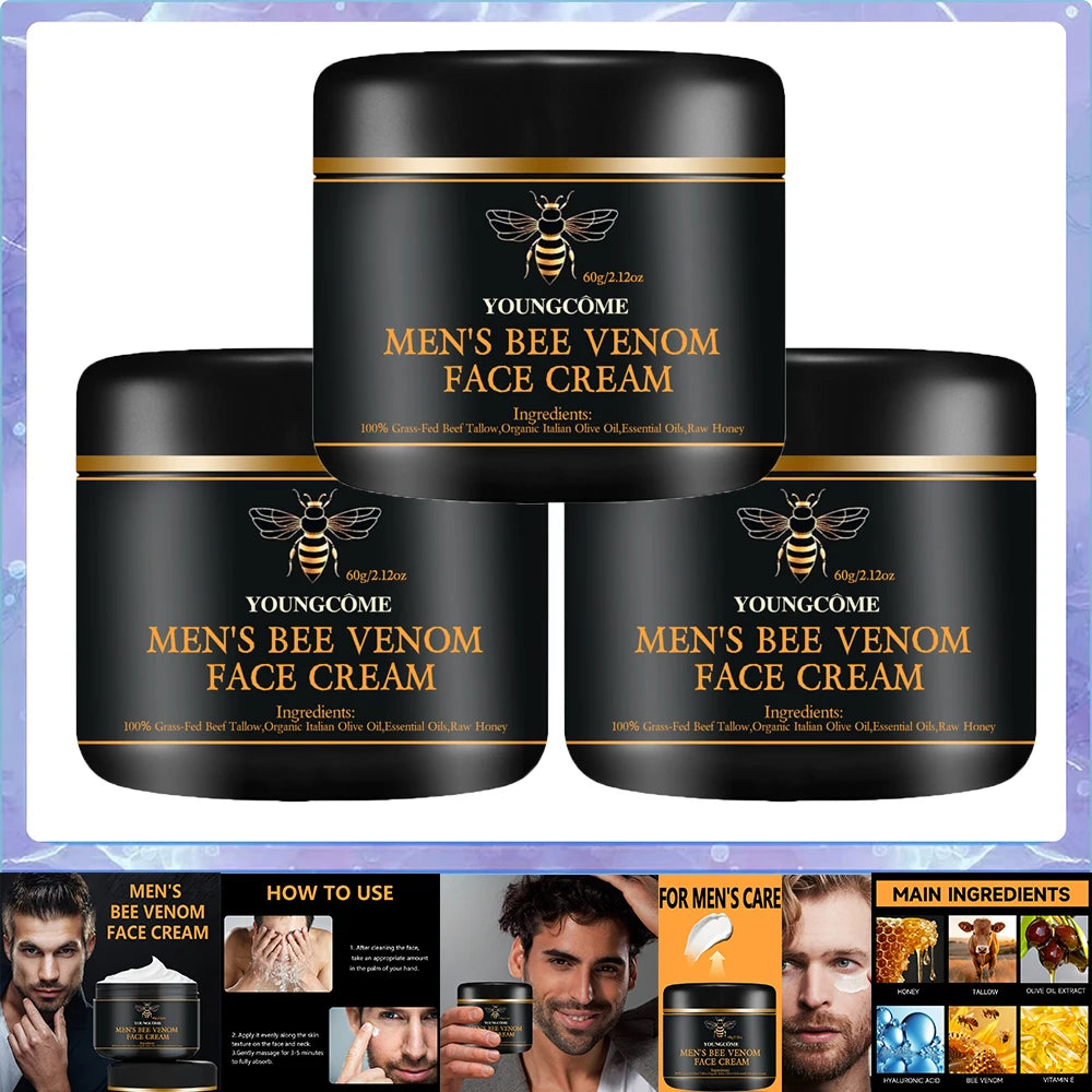 Bee Venom Anti-aging Face Cream Wrinkle Remove Neck Lifting Firming Cream Moisturizing Tender Soften Skin Whitening Neck cream Oasis Select 60g-3pcs