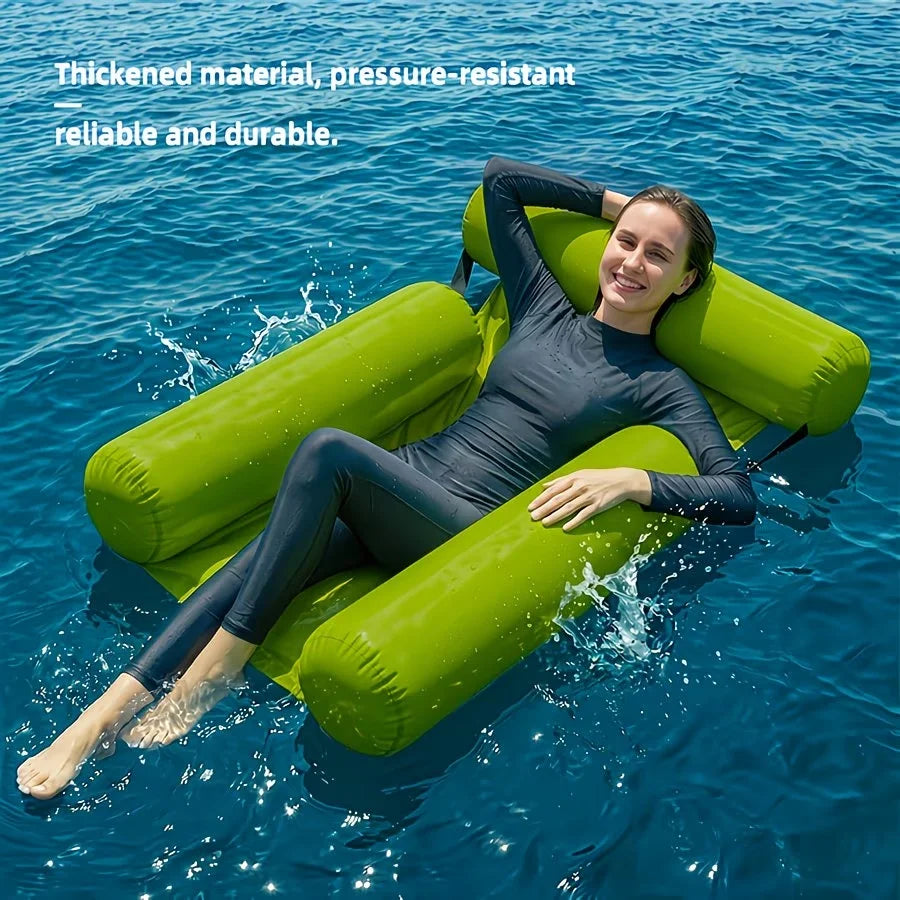 1pc Inflatable Swimming Hammock, Floating Lounge Chair Air Mattress for Pool, Adult Water Float Mat Toy Floating Island, Pool Oasis Select