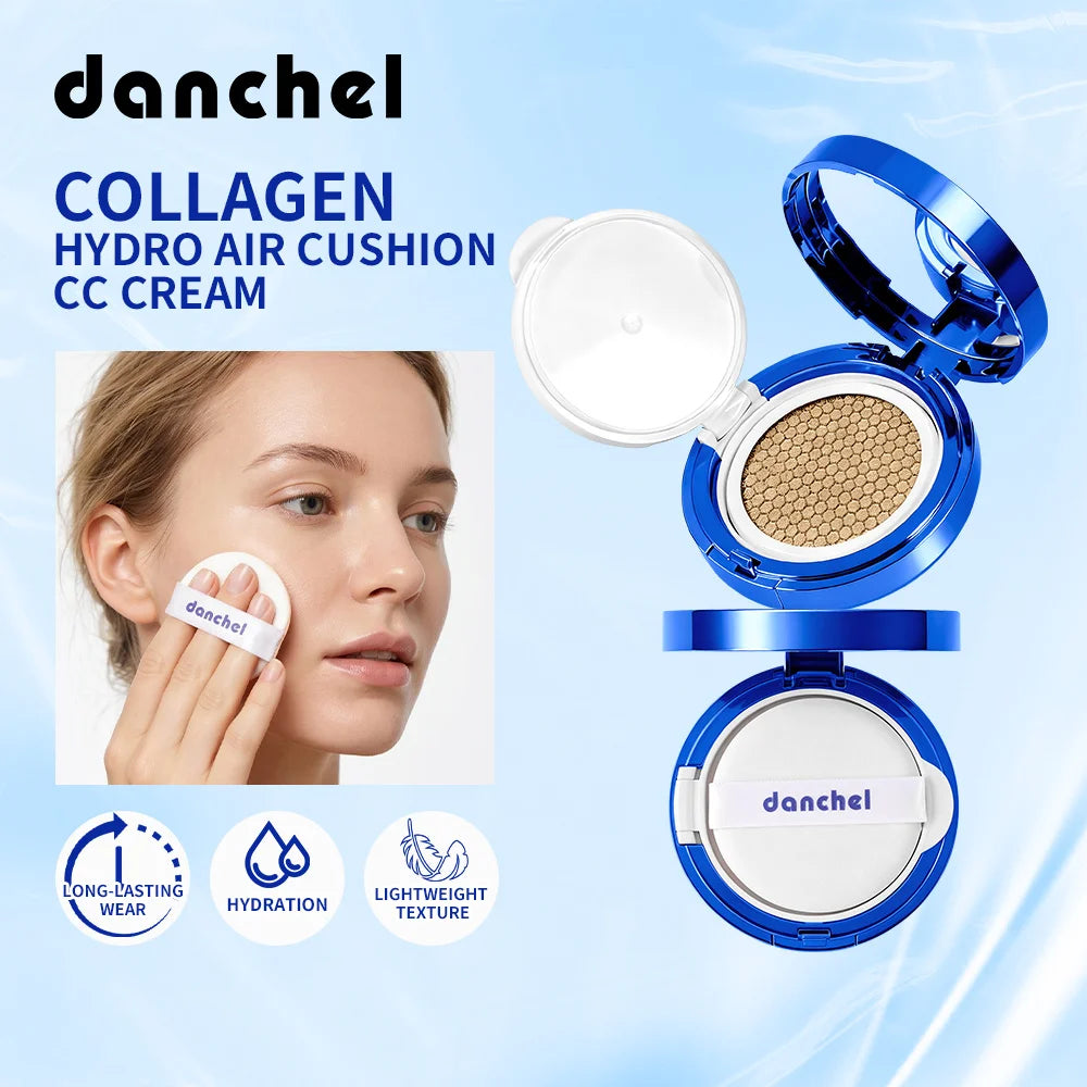 Collagen Air Cushion CC Cream Long-Lasting Hydration Buildable Coverage Foundation Natural Light Brightening Effect Face Makeup Oasis Select
