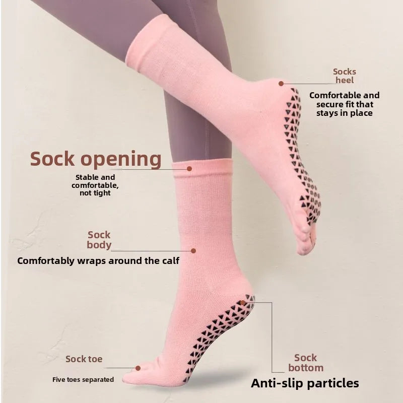 Yoga Socks Professional Non-slip Universal Indoor Sports Fitness Dance Socks Pure Cotton Sweat Absorbing Pilates Socks for Women Oasis Select