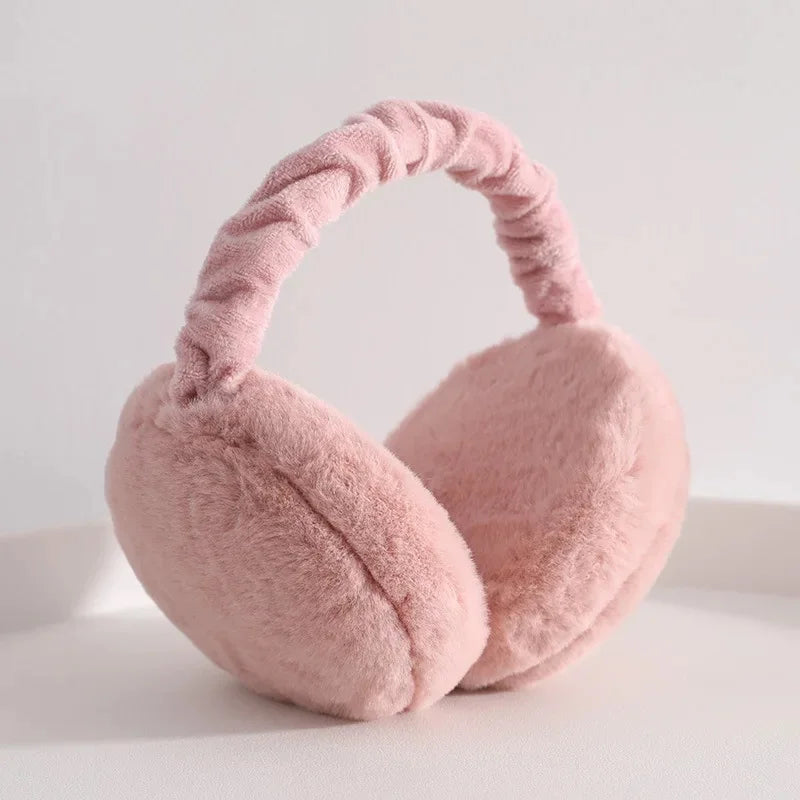 1-4PCS Korean Version Foldable Portable Ear Cup For Warmth, Plush Earplugs For Men And Women For Warmth In Autumn And Winter Oasis Select Dark Pink
