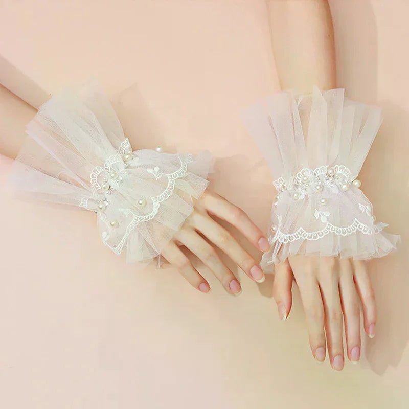 Nail Decorations For Nail Art Lace Fake Pleated Cuff Manicure Photography Props Fake Sleeves Nails Accessories Supplies Charms Oasis Select