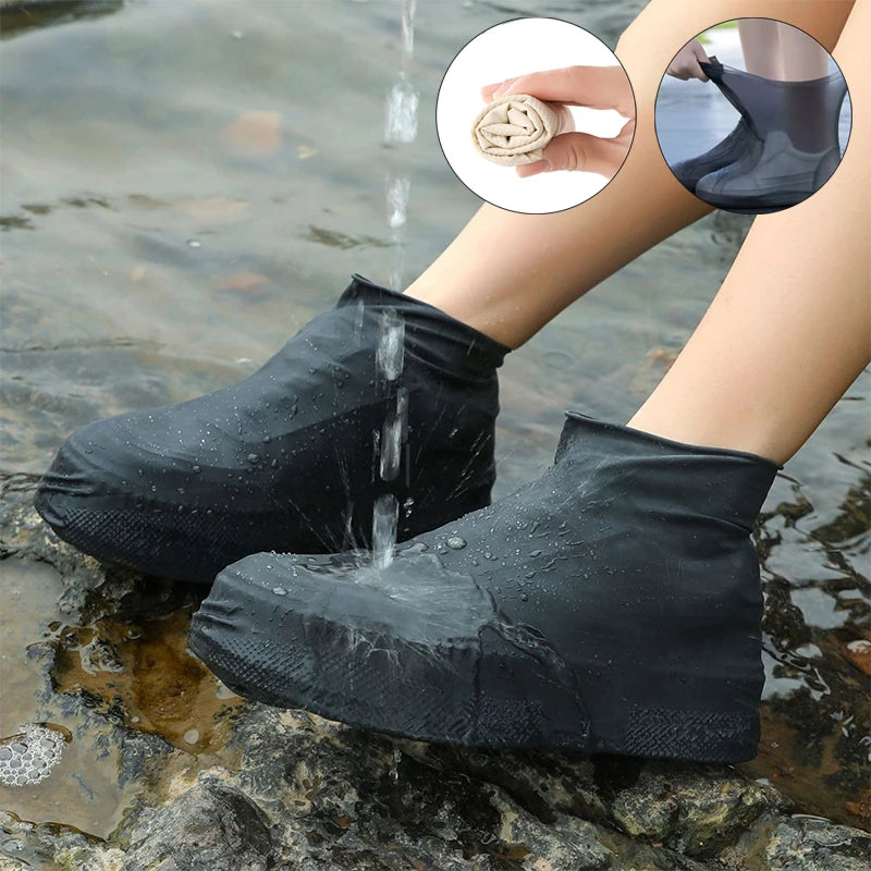 Latex Rain Boot Covers One Pair Per Pack Suitable For Outdoor Travel Waterproof Rainproof Slip-Resistant And Reusable. Oasis Select