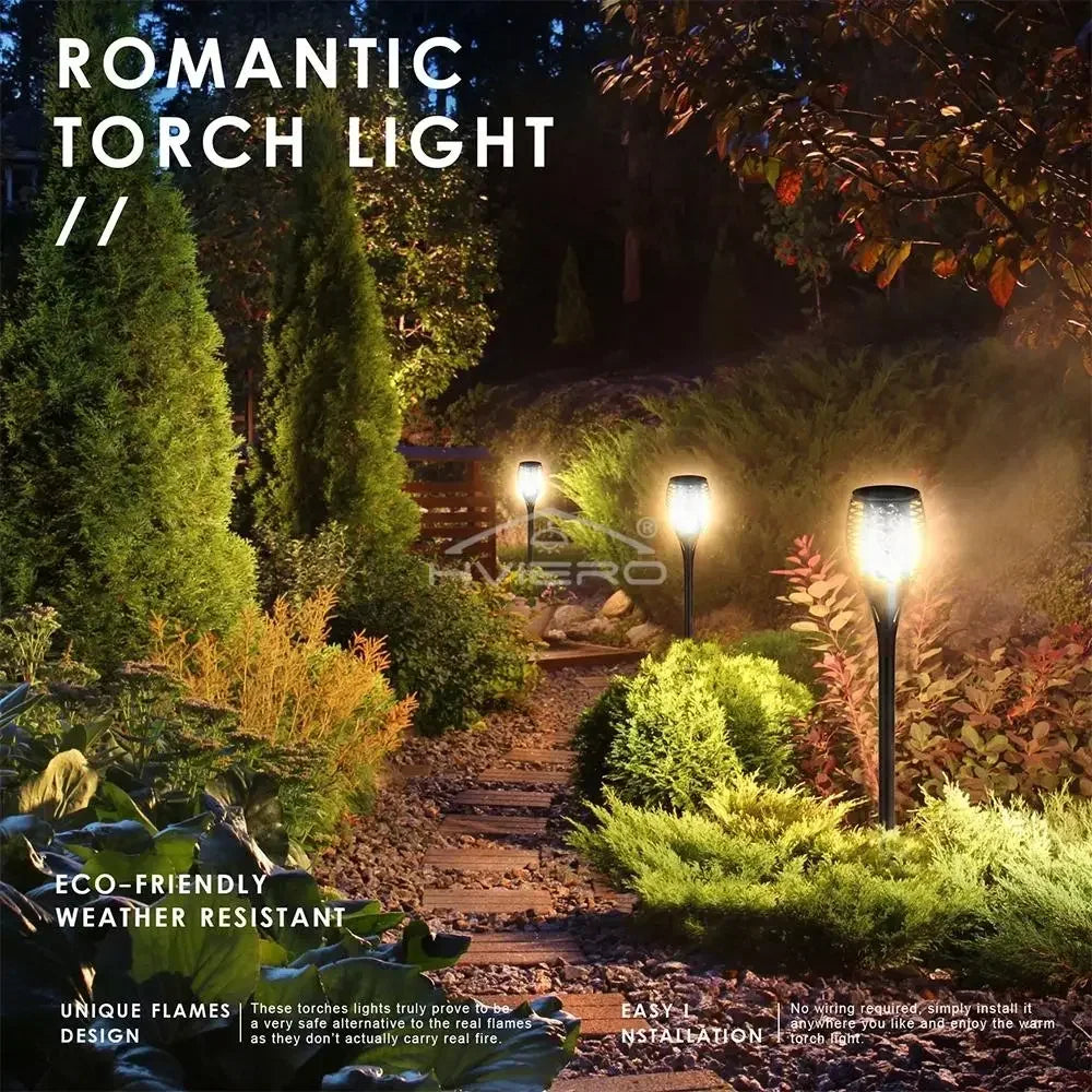 Solar Flame Garden Stake Light 51 LED | IP65 Waterproof Outdoor