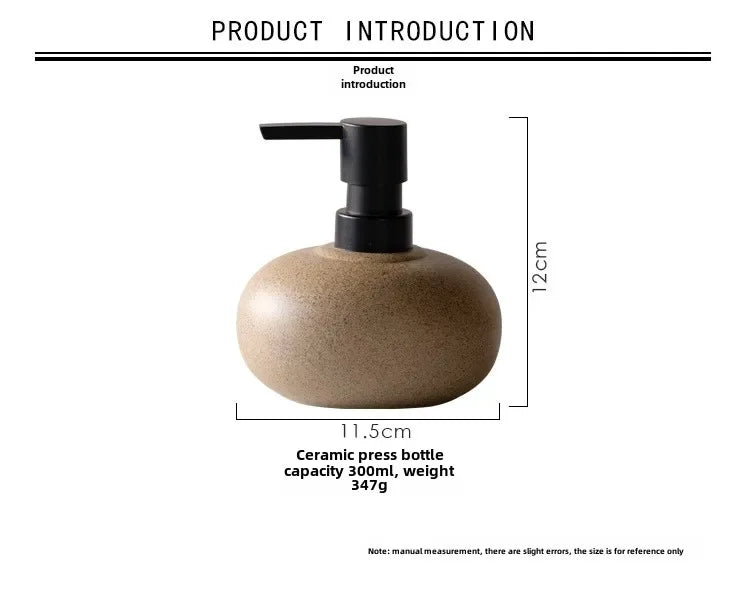 Minimalist Matte Ceramic Soap Dispenser Refillable Press Pump Bottle Bathroom Kitchen Lotion Shampoo Dispenser 350ML Gift Oasis Select B