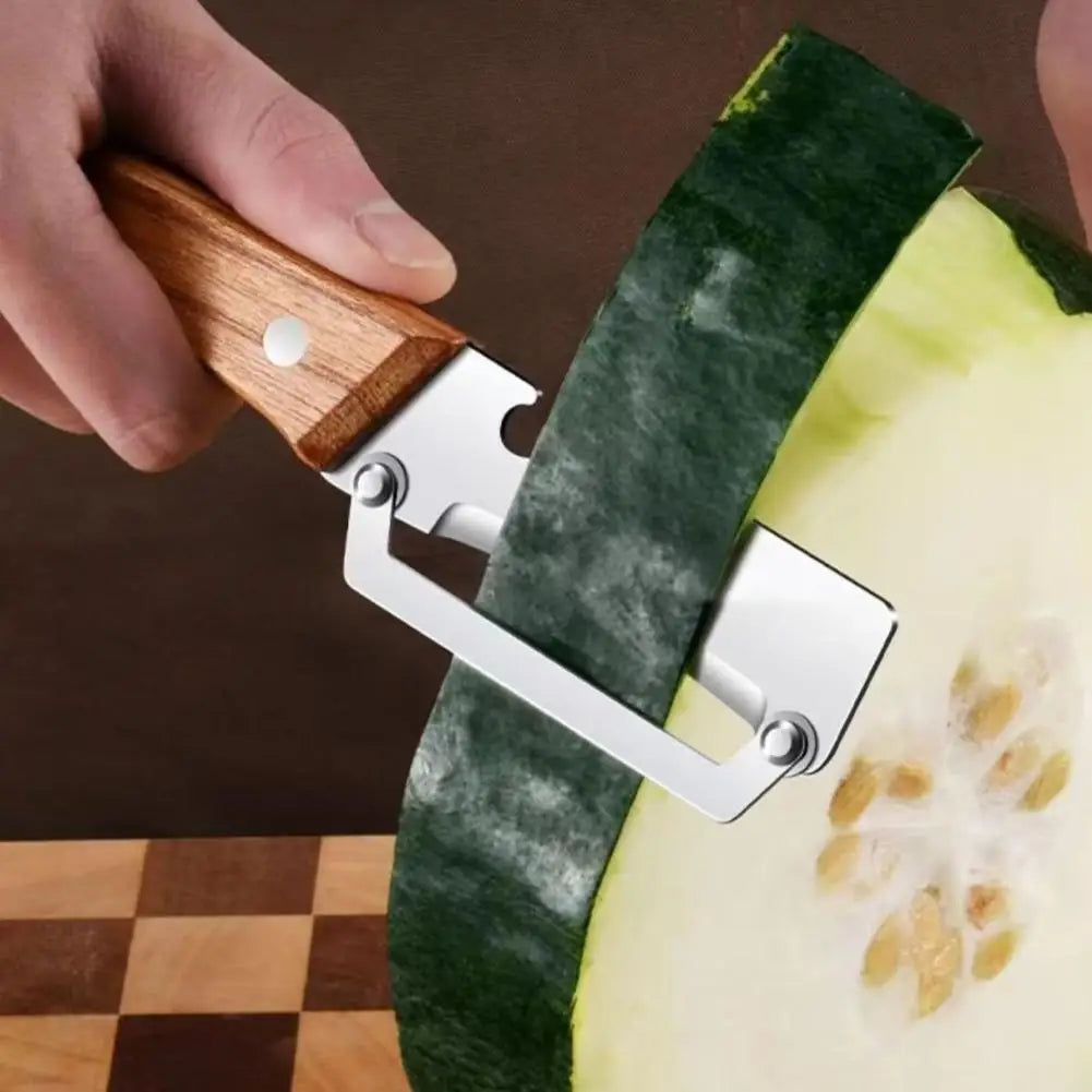 Stainless Steel Peeler Vegetable Fruit Peeling Tool Bottle Opener With Ergonomic Wooden Handle Multifunction Kitchen Tool Oasis Select