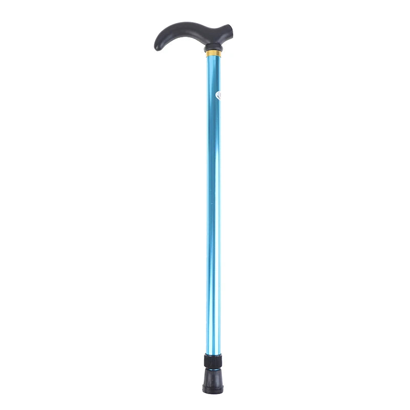 1PC 75-90cm Aluminum Alloy Adjustable Walking Stick 2 Section Stable Anti-Skid Crutch Old Man Hiking Cane Height Oasis Select Blue