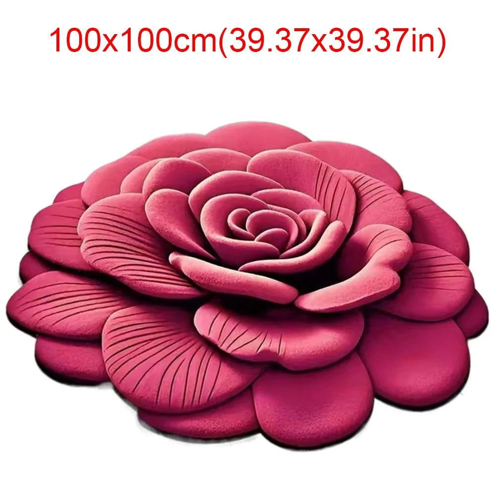 Peony Flower Shaped Non-Slip Floor Mat | Soft Absorbent Rug