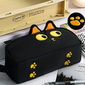 1pc Cute 3D Black Cat Pencil Bag,Large Capacity Polyester Pouch,Cute Paw Design for School Office,Gift for Cat Lover Pencil Case Oasis Select 1pc