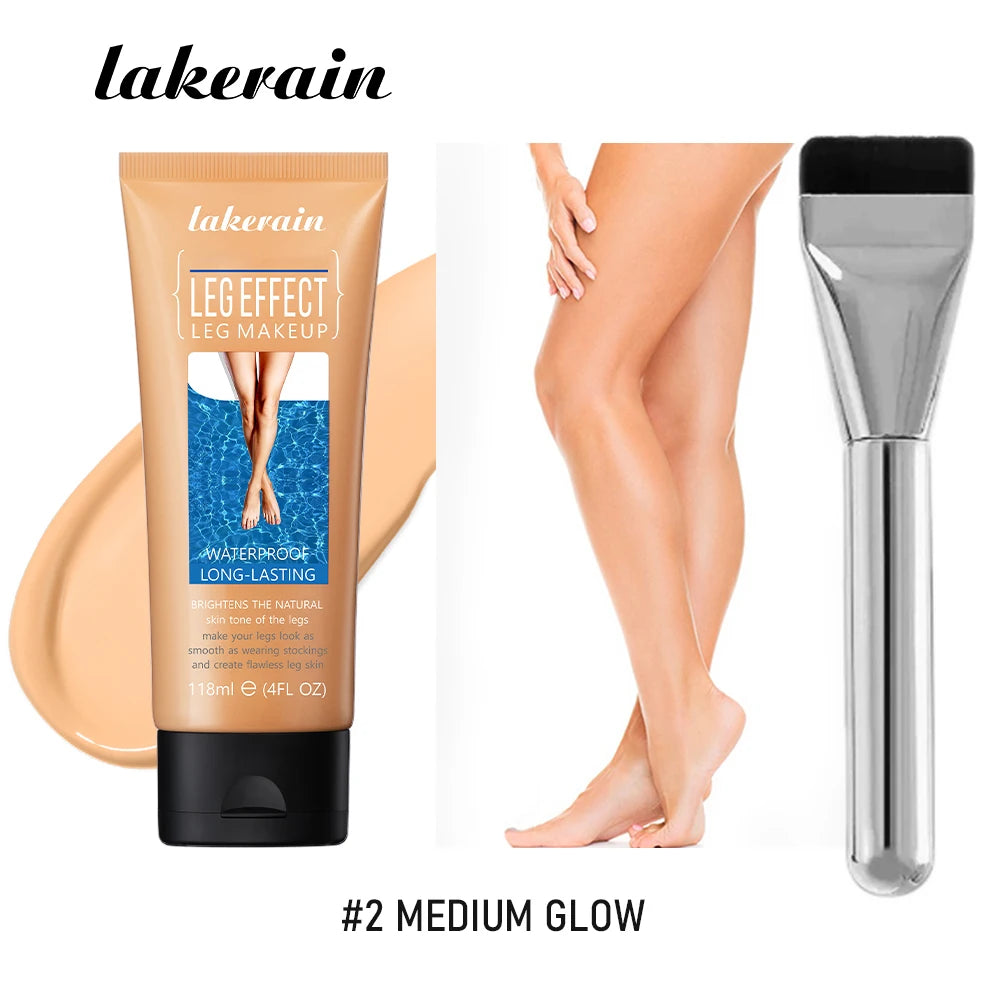 116ml Medium Bronze Body Tanning Cream Leg Makeup Foundation With Brush Waterproof Long Lasting Even Skin Tone Body Makeup Oasis Select 2medium