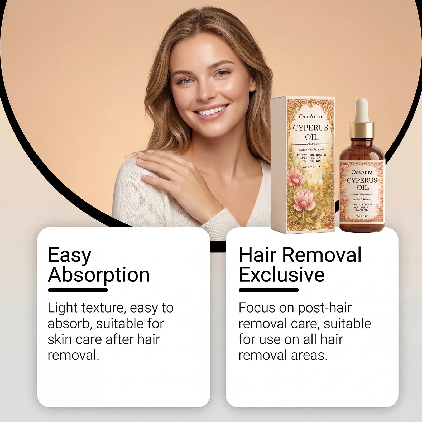 Hair Removal Care Essence Oil – Nourishing Skin Formula Hair Removal Oil Oasis Select