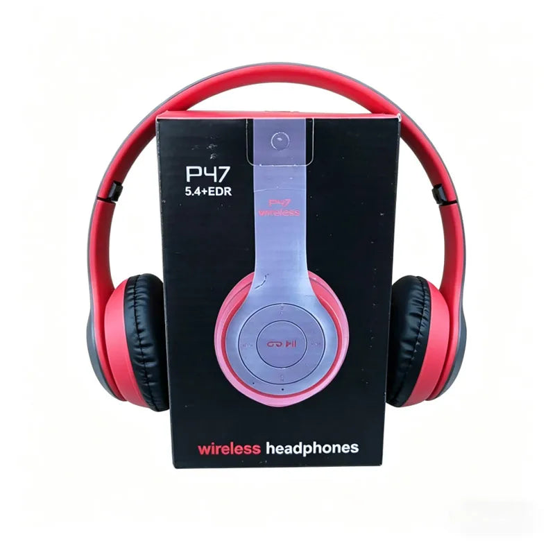 Bluetooth 5.0 Wireless Headphone Foldable HIFI Stereo Bass Earphone Kid Girl Helmet Gift With Mic USB Adaptor For iPhone TV Game Oasis Select Red