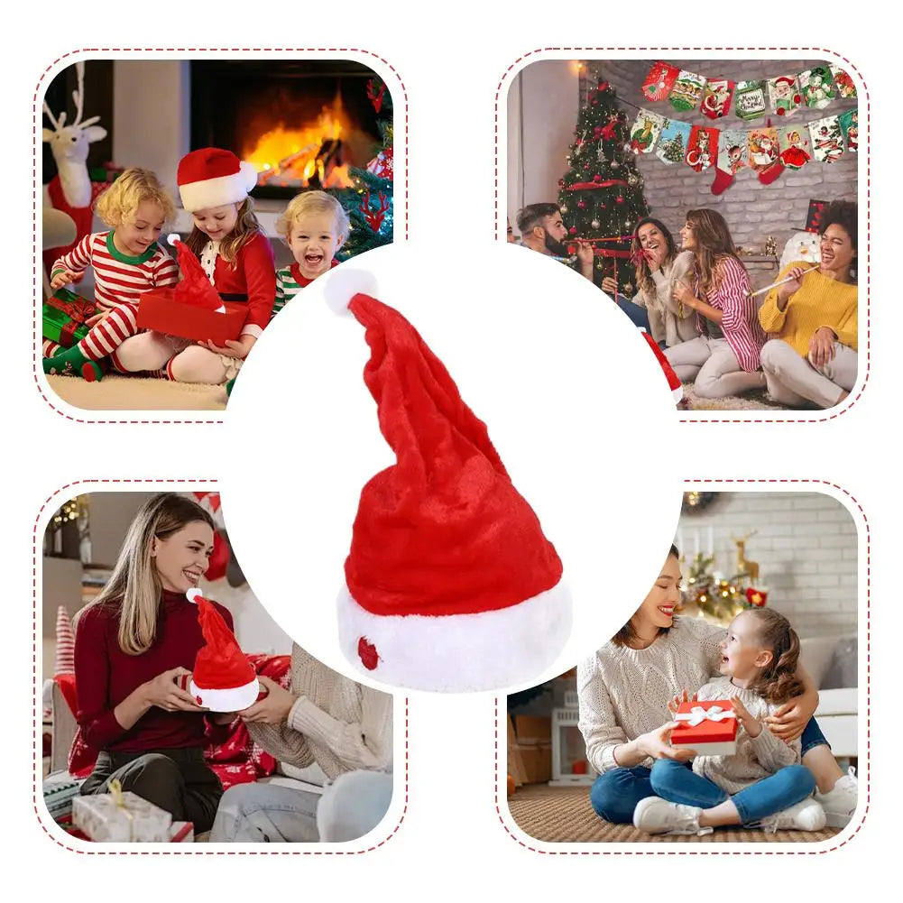 Singing and Dancing Christmas Hat Electric Santa Hat Music Christmas Hat Christmas Party Supplies Gifts (NO Battery) Oasis Select