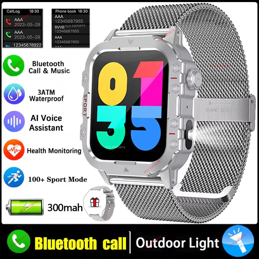 Military Smart Watch 3ATM GPS BT Calls Fitness Tracker HW12