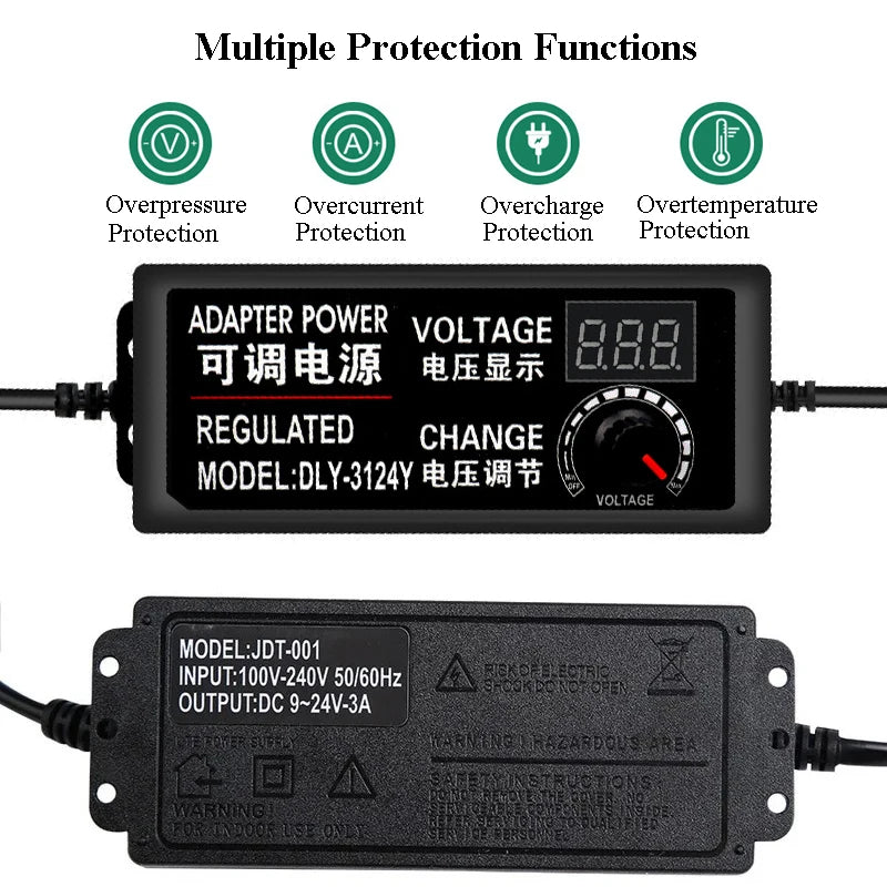 Power Supply Adjustable AC 220V 110V TO DC 3V 9V 12V 24V 1A 2A 3A 5A 10A Power Supply 3V 12V 24V With Jack Adapter Plug Female Oasis Select