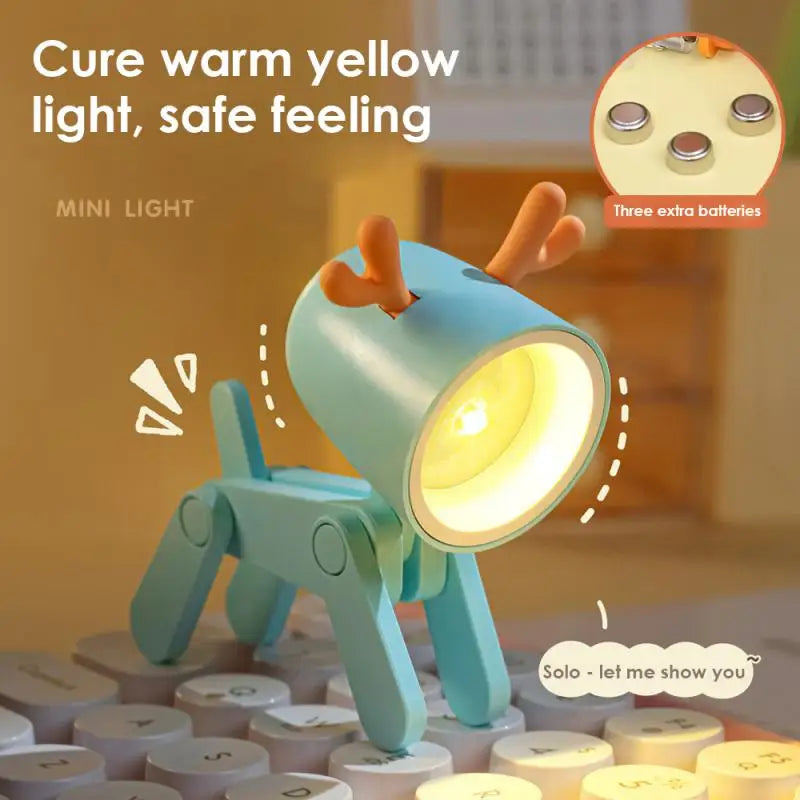 LED Night Light Mini Cute Pet Light Student Gift Cartoon Pet Folding Table Lamp Room Bedside Bedroom Living Room Decor Oasis Select
