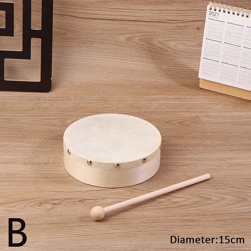 Frame Drums 4/6/7/8/9/10 Inch Hand Drum Wood Drum With Drum Stick Set Musical Game Kids Educational Toy Percussion Instrument Oasis Select B