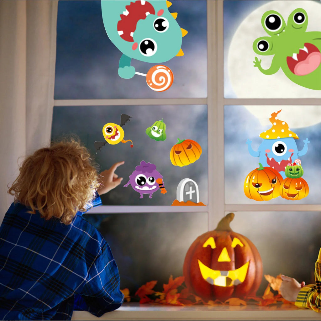 Halloween Window Clings & Decals – 4-Sheet Spooky Sticker Set Halloween Window Decals Oasis Select