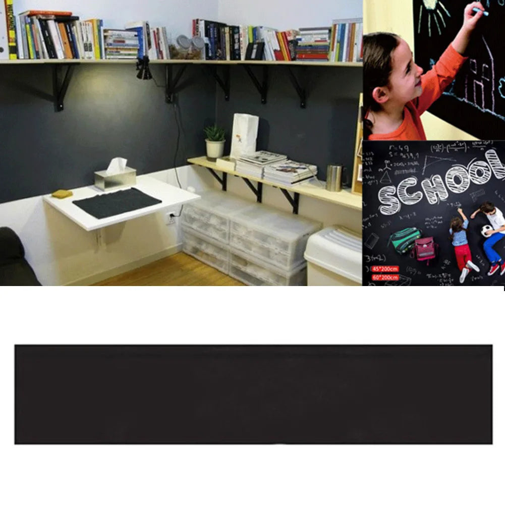 Blackboard Stickers Chalk Board Erasable PVC Adhesive Blackboard With Chalk Wall Sticker Chalk Board Draw Stickers 45x200CM Oasis Select