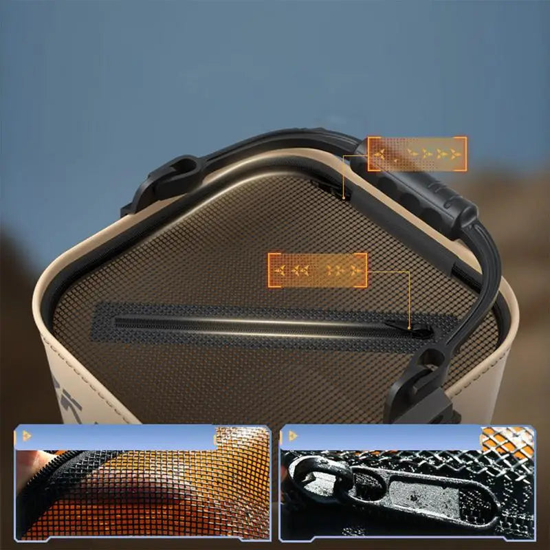 Fishing Bucket Foldable Fish Bait Bucket Multifunctional Waterproof Water Bucket Portable for Hiking Camping BBQ Beach Fishing Oasis Select