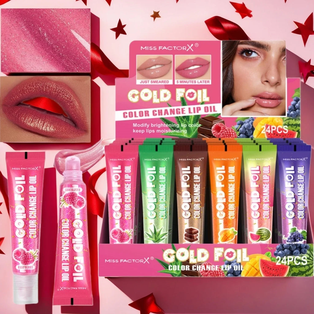 Shiny Lip Oil Gift Set 15ml×24PCS deep moisturizing non-decolorizing foil brightening and embellishing lip color gift Oasis Select