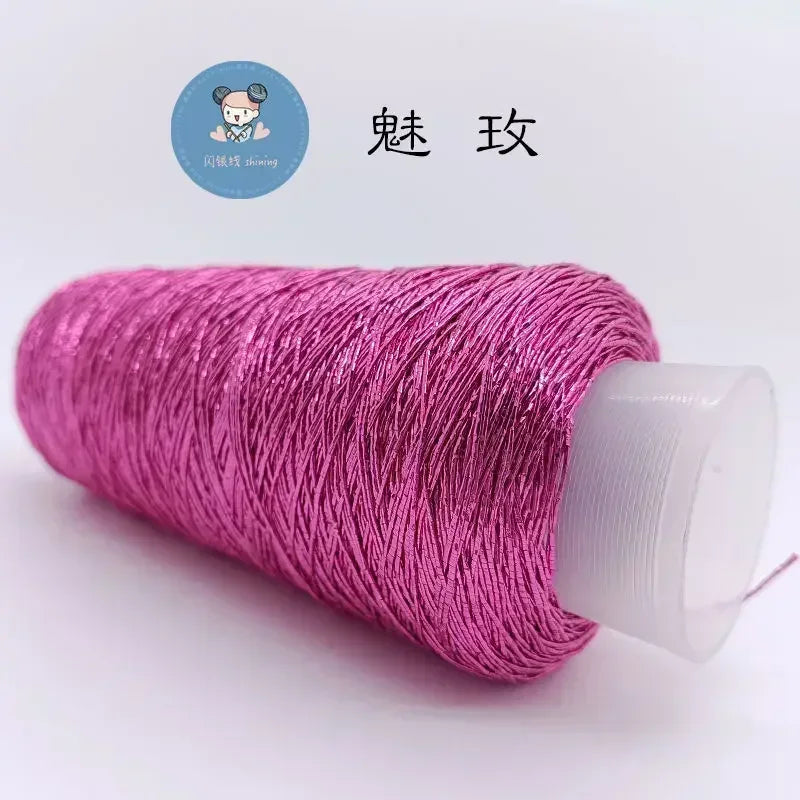 Silver Handmade Crochet Yarn Popular Style Woven Flash Core Wire 200g Ball for Small Bag Knitting Needle Craft Supply Oasis Select Rose