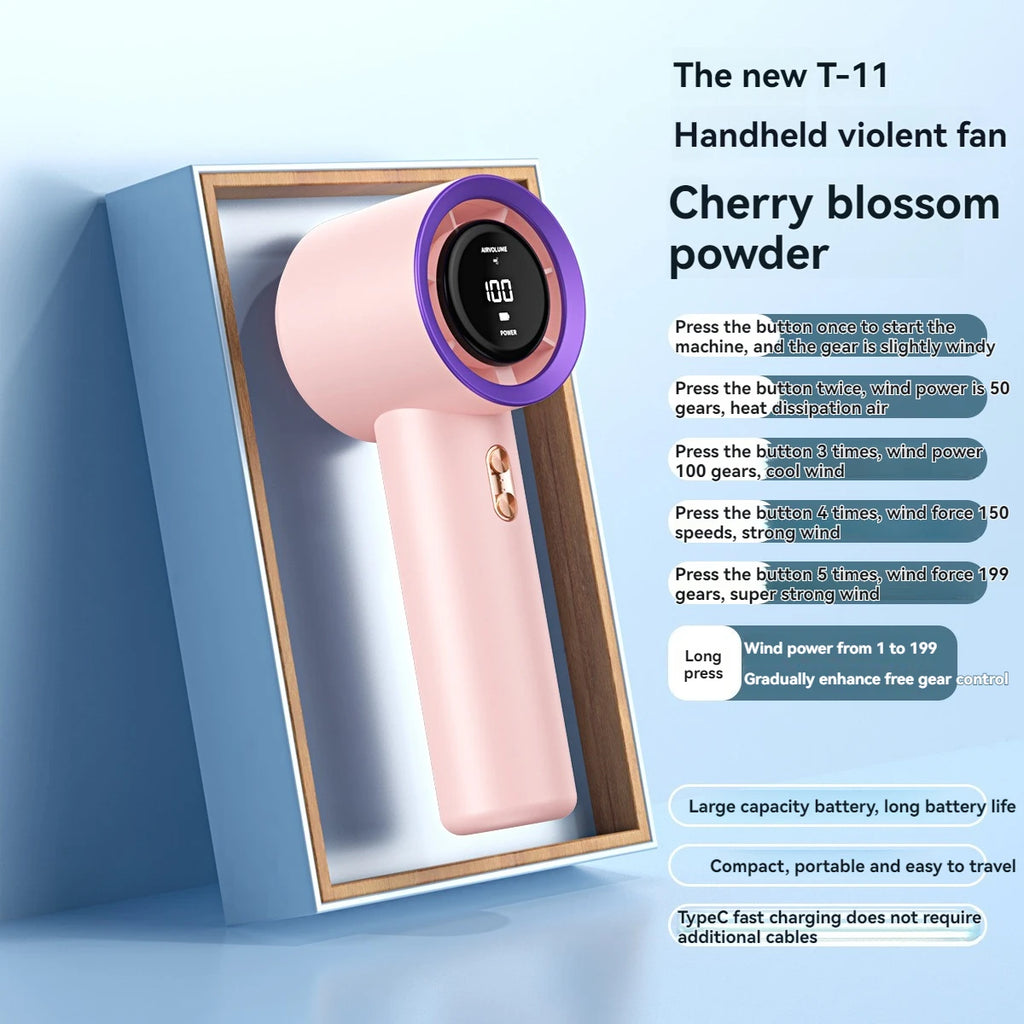 URGGU Bladeless Turbo Fan – 199 Speeds, 3000mAh USB Portable
