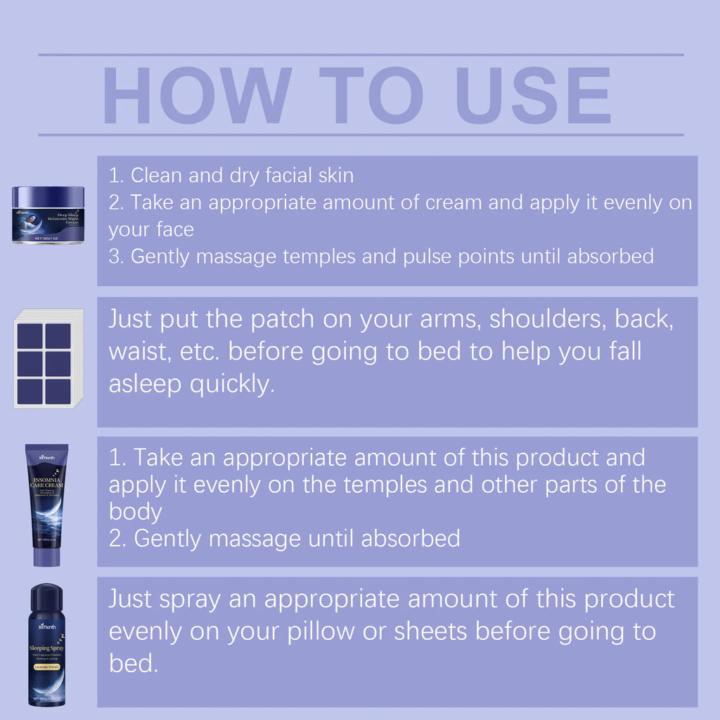 Lavender Sleep Patch, Night Cream & Pillow Spray Gift Set Sleep Wellness Set Oasis Select