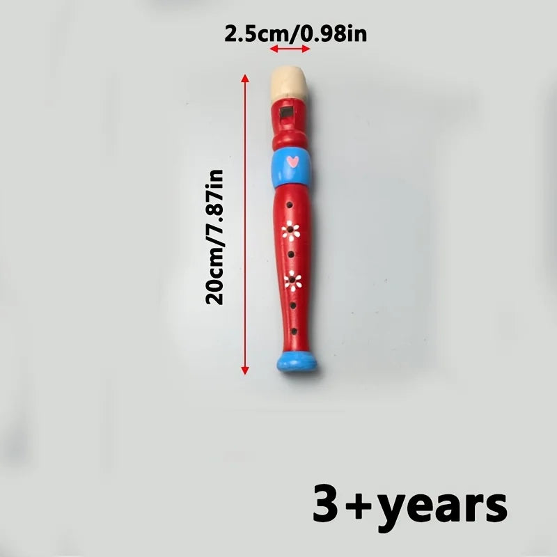 Wooden cartoon flute suitable for beginners -6-hole harmonica, perfect Christmas gift for music enthusiasts, modern style Oasis Select
