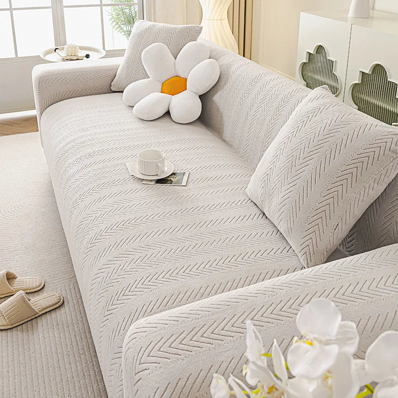 Cream-style Cat Scratch-resistant Elastic Sofa Cover Full Package All-season New Anti-slip Sofa Seat Cushion Sofa Covers Oasis Select Elegant gray 1 person 90-140cm