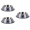Stainless steel pet bowl cat bowl dog food bowl multiple specifications anti-fall food bowl large capacity feeding pet supplies Oasis Select grey-3pcs S
