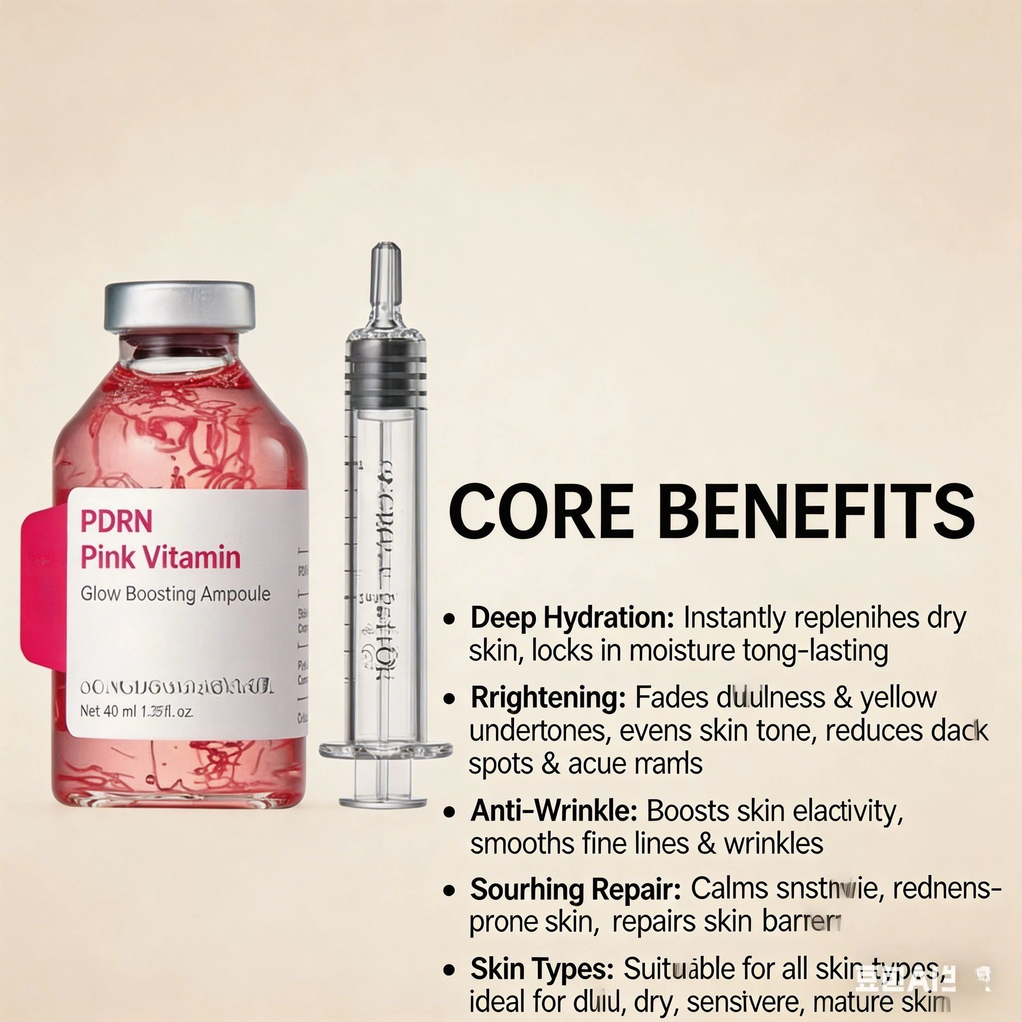 Deep Collagen Essence - Peptide Intensive Activation, Pink PDRN Stem Cell Ampoule, Brightening, Moisturizing, Skincare Oasis Select