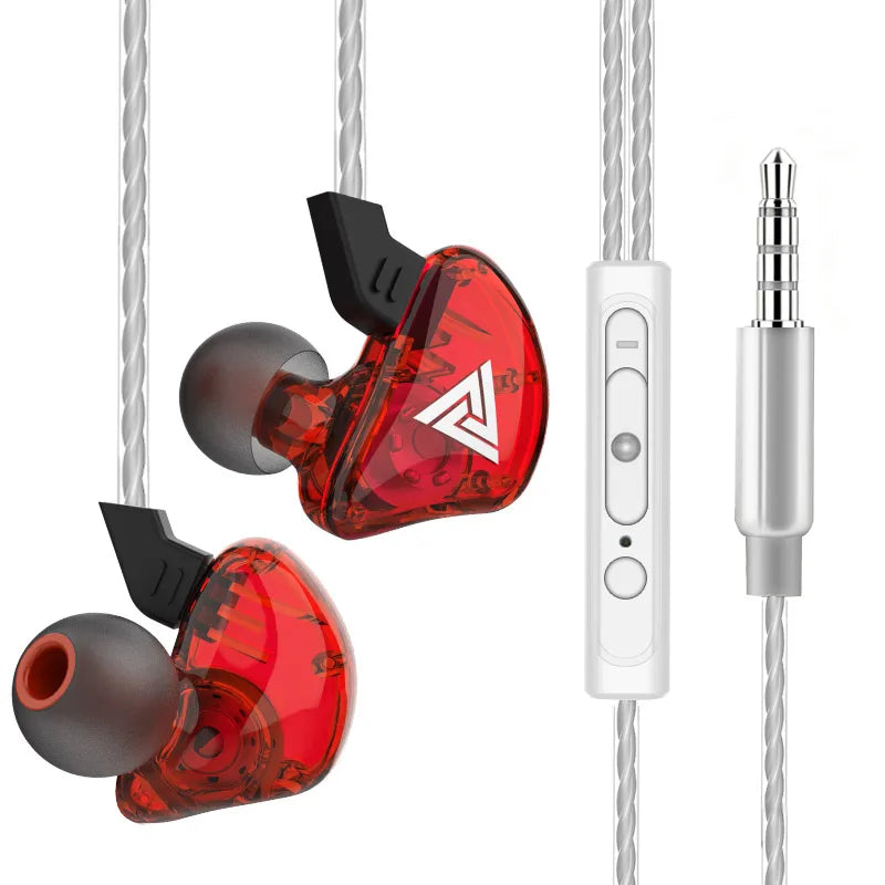 QKZ CK5 Wired Earphones In-Ear Headphones with Mic Volume Control HiFi Stereo Sound Deep Bass Tangle-Free for Phone Laptop PC Oasis Select QKZ CK5 Red