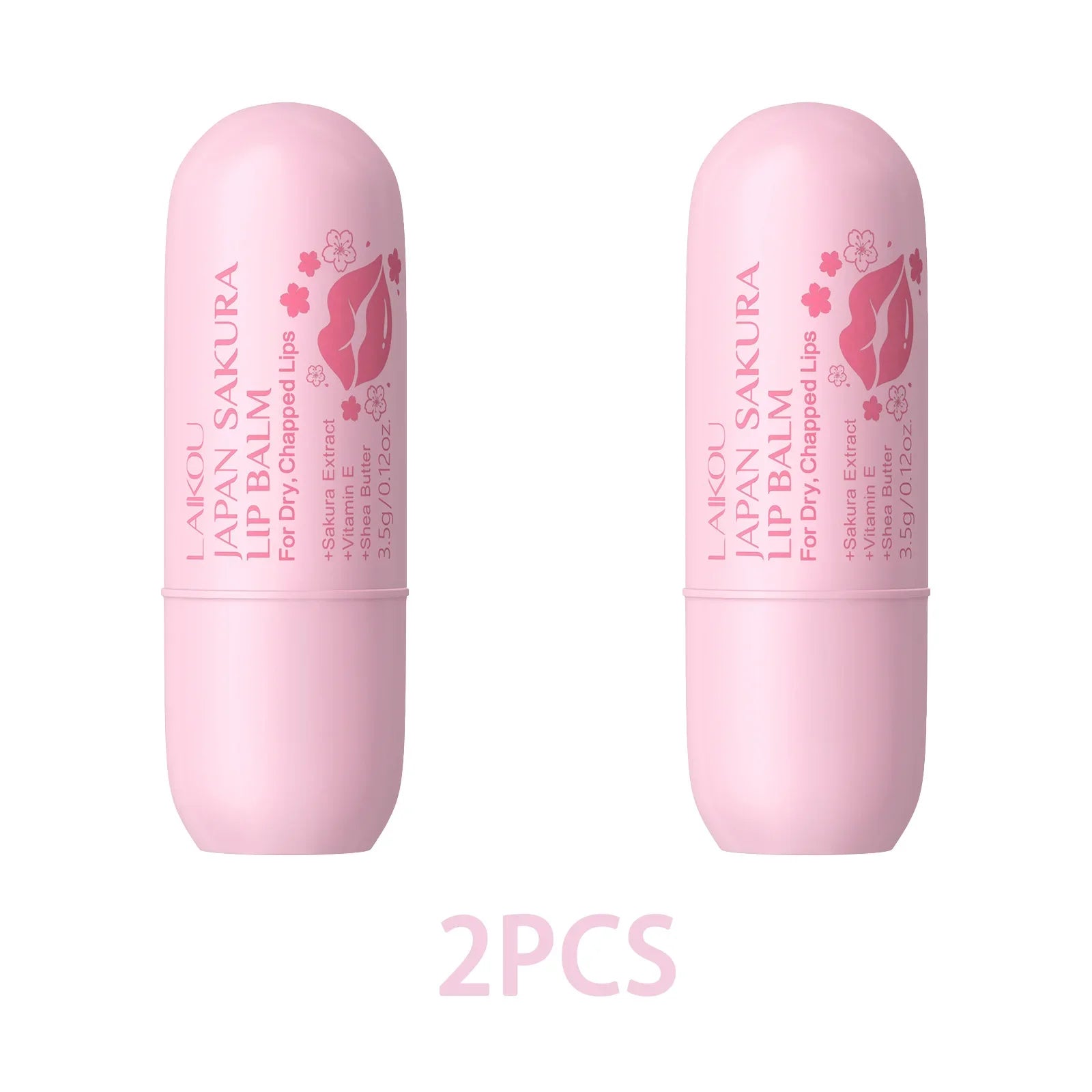 LAIKOU Sakura Lip Balm, Nourishing Hydrating Lip Care, Long-Lasting Moisturizer, Prevent Dry Cracked Lips, Daily Lip Repair Oasis Select 2pcs