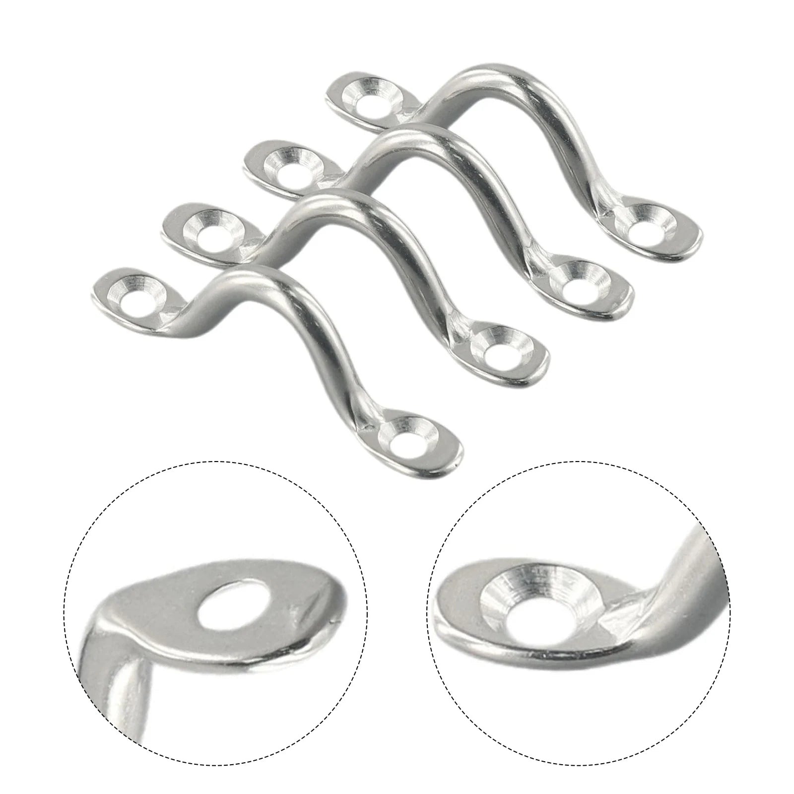 4Pcs Handle 5mm Stainless Steel Wire Eye Straps Boat Marine Tie Down Fender Hook Canopy Engines Accessories Stainless-Steel Oasis Select