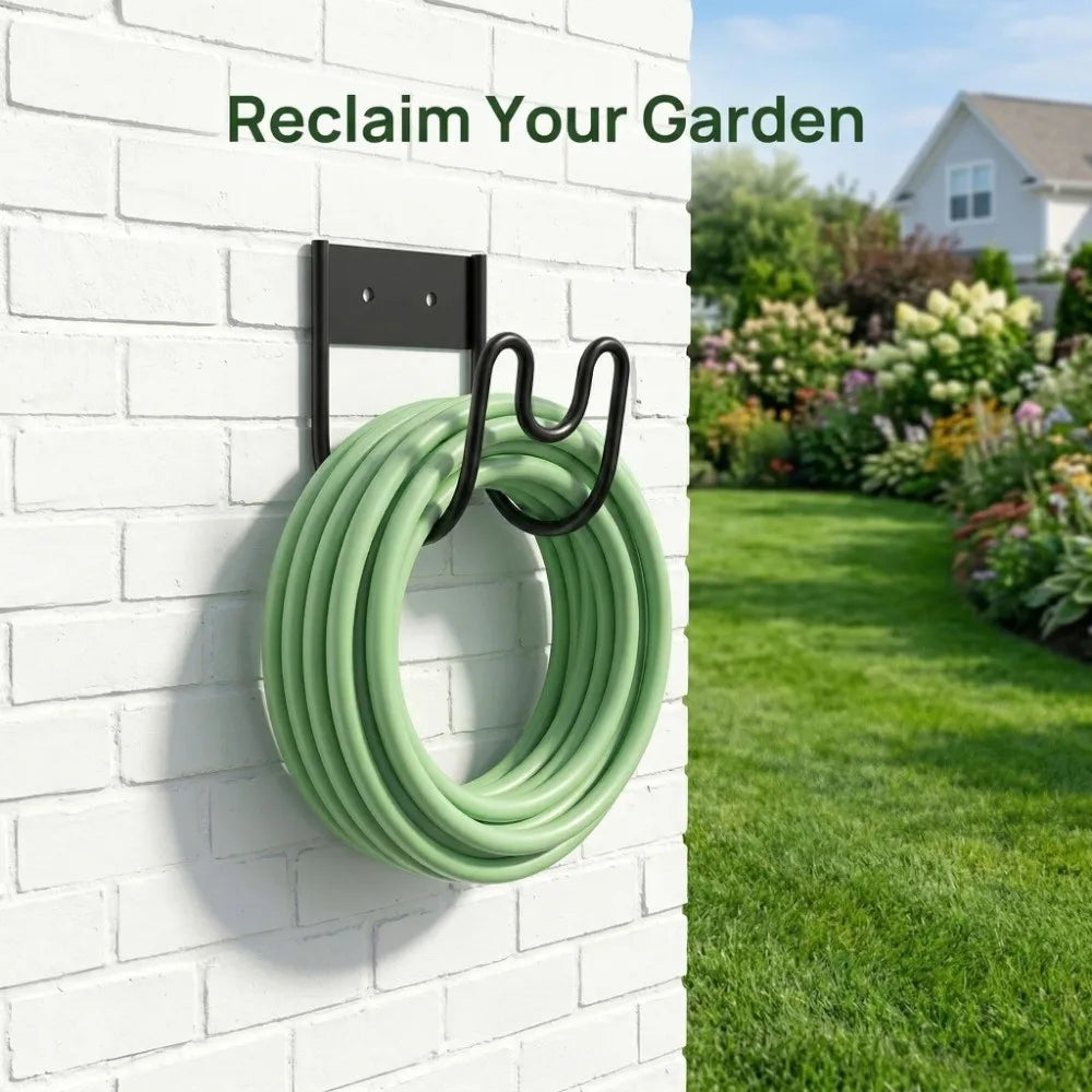 Rust Proof Garden Hose Holder Wall Mount Durable Flex Hose Hanger Heavy Duty Extension Cords Storage Metal Wire Holder Outdoor Oasis Select