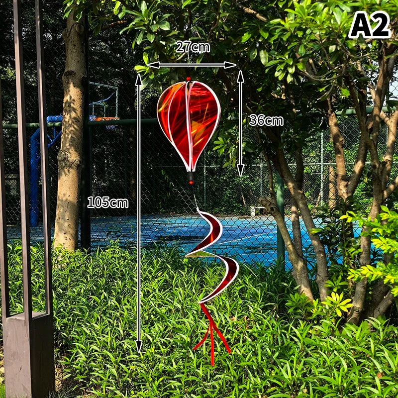 Hot Air Balloon Spinners Plastic Color-changing Film Wind Spinners Striped Tie Dye Rainbow Colors Rotating Windmill Pinwheels Oasis Select 6inch A2
