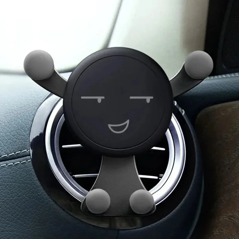 Gravity Car Phone Holder Air Vent Clip Smile Face Mount Mobile Cell Stand GPS Support For iPhone 12 Pro Max Xiaomi Samsung Oasis Select