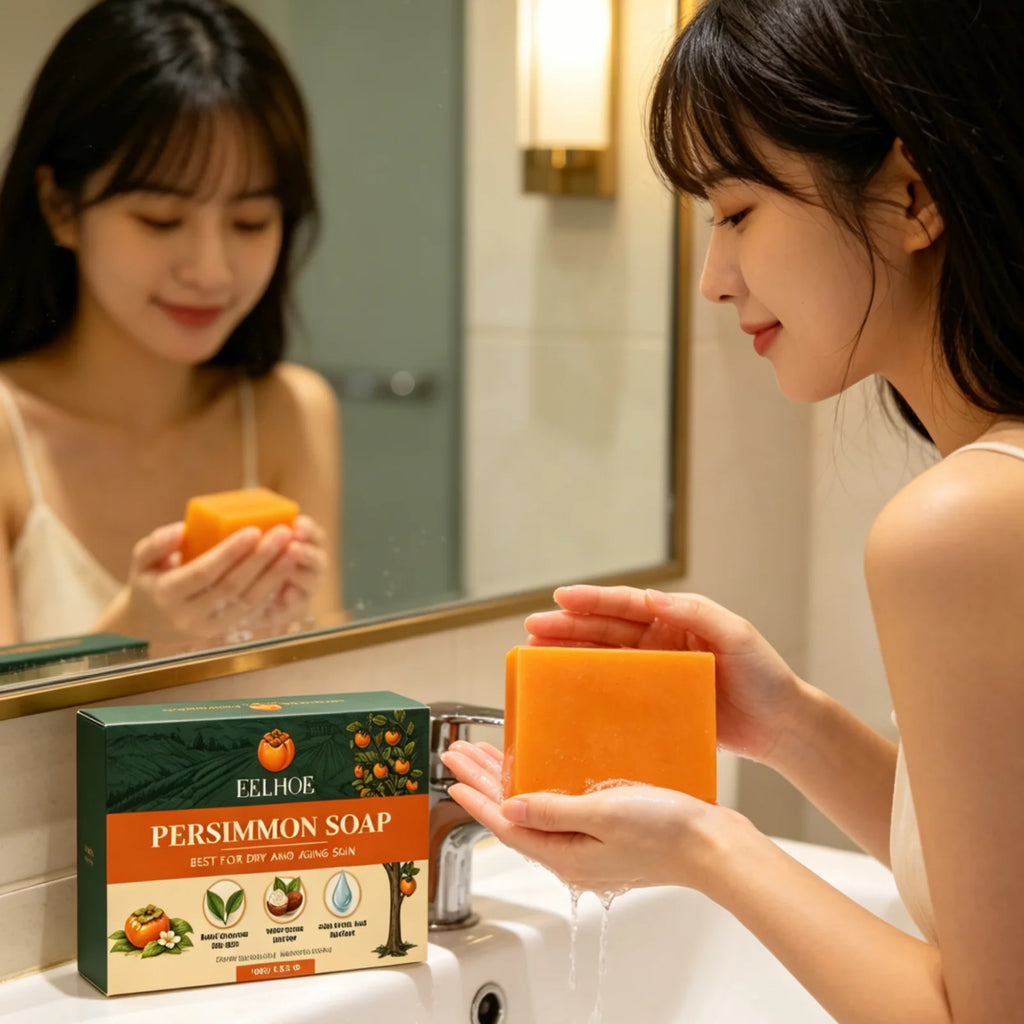 EELHOE Persimmon Soap Bar – Exfoliating, Deodorant & Moisturizing Exfoliating Soap Bar Oasis Select