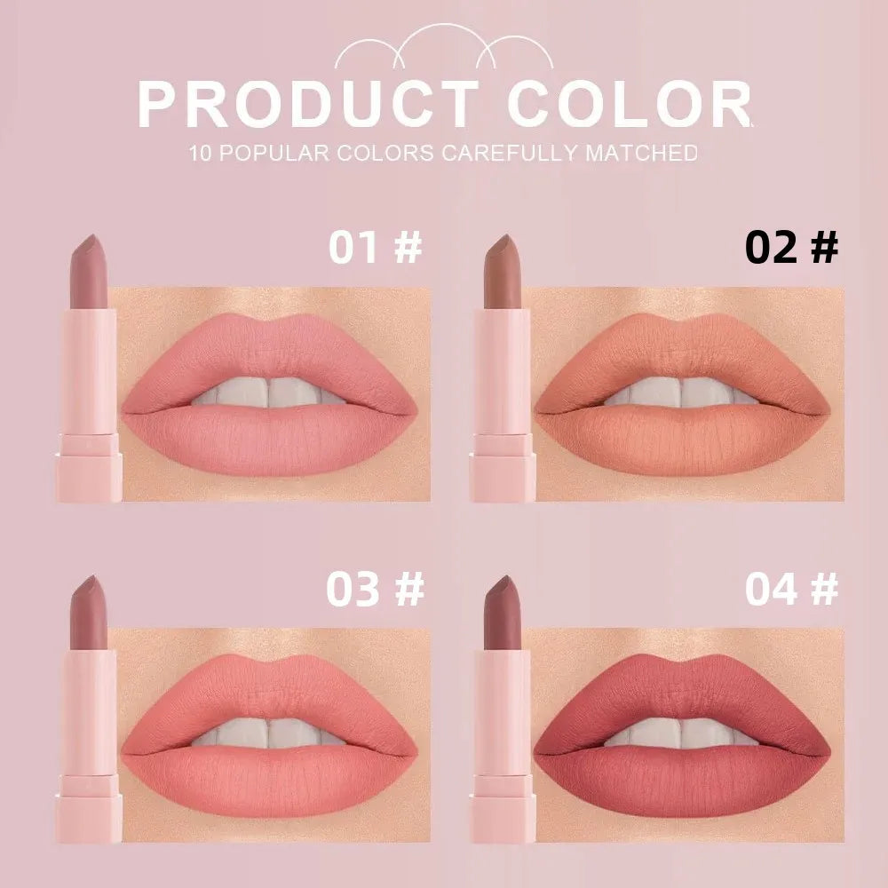 Dragon Ranee Mini Matte Lipstick Set – 10 Colors Velvet Finish