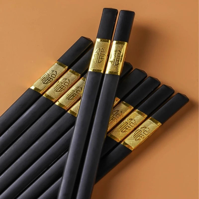 10 Pairs Japanese Chopsticks High Temperature for Sushi Sticks Reusable Alloy Korean Chopsticks Set Healthy Kitchen Tableware Oasis Select
