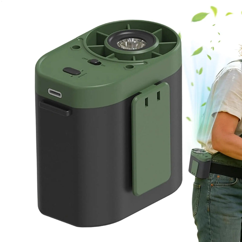 Belt Fan Rechargeable Air Cooler with Light Body Fan Portable waist-mounted high-speed electric fan for cooling and heat relief Oasis Select