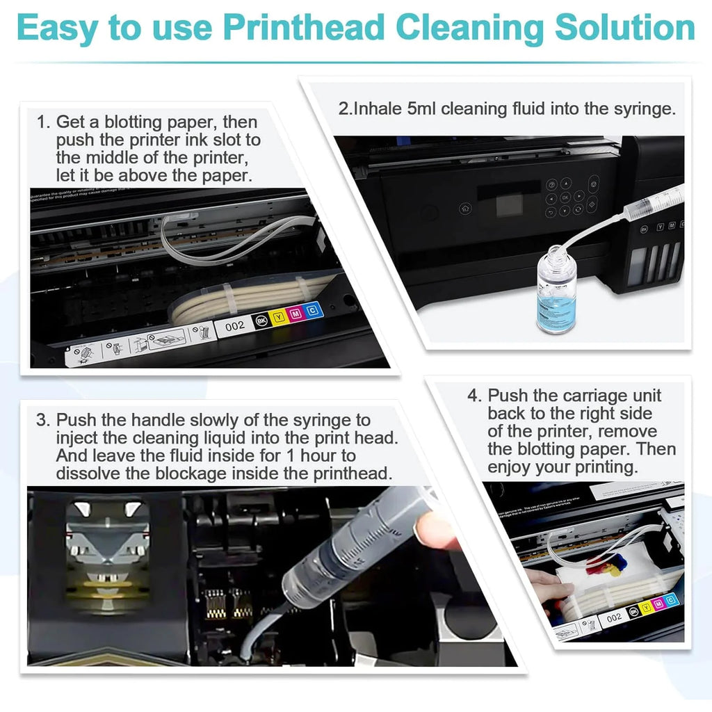 500ml Printer Head Cleaning Solution Kit for Epson, HP, Canon, Brother Inkjet Printers. Professional Liquid Nozzle Cleaner Tool Oasis Select