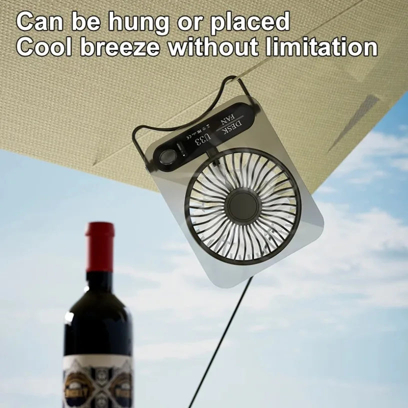 2026 New Transparent Desktop Fan Hanging Brushless Motor Low Noise Natural Wind Digital Display Type C Fan For Office Bedroom Oasis Select